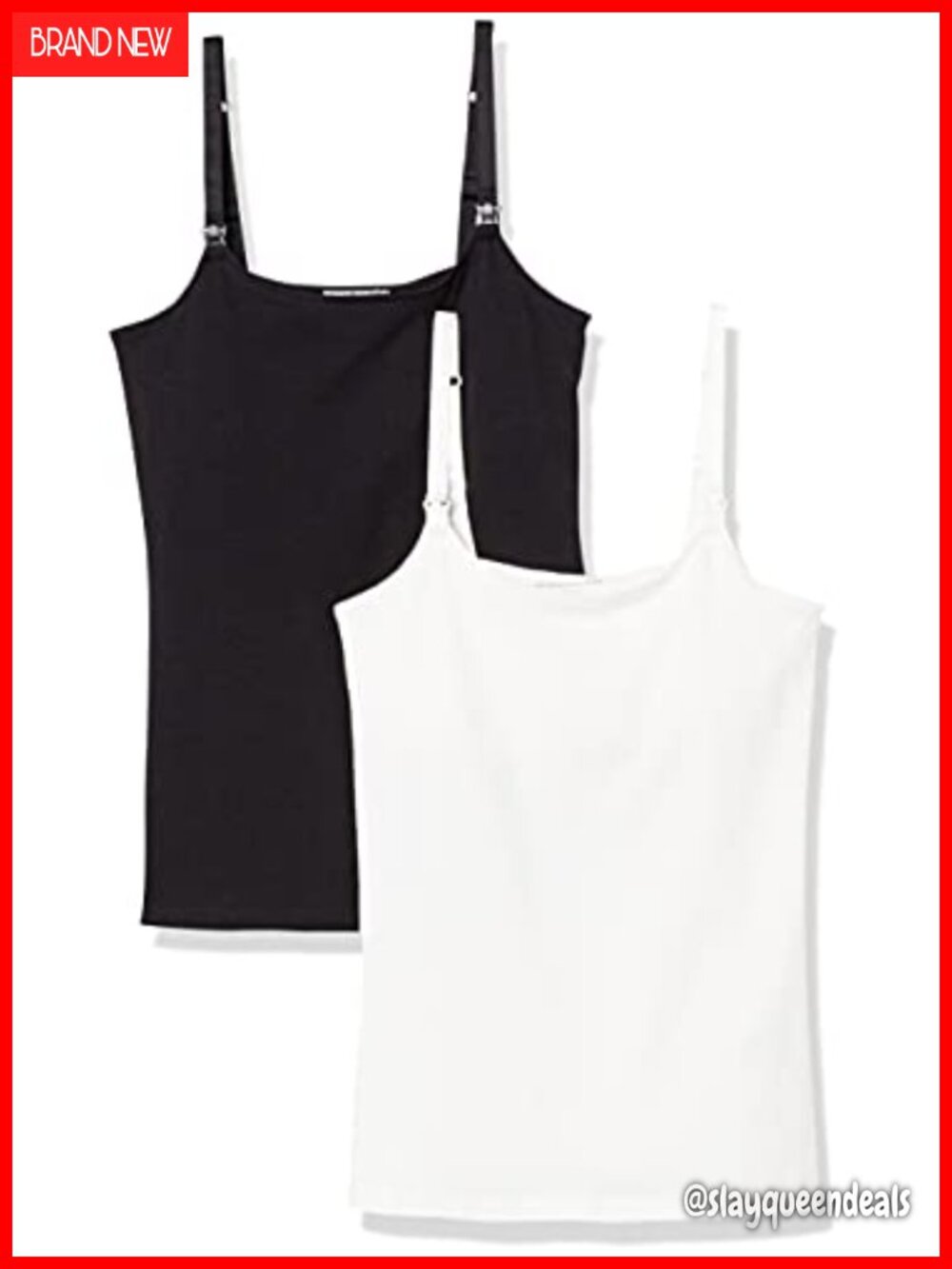 Maternity Nursing Camisole Shelf Bra Adjustable Clip Down Tank Top 2 Pack